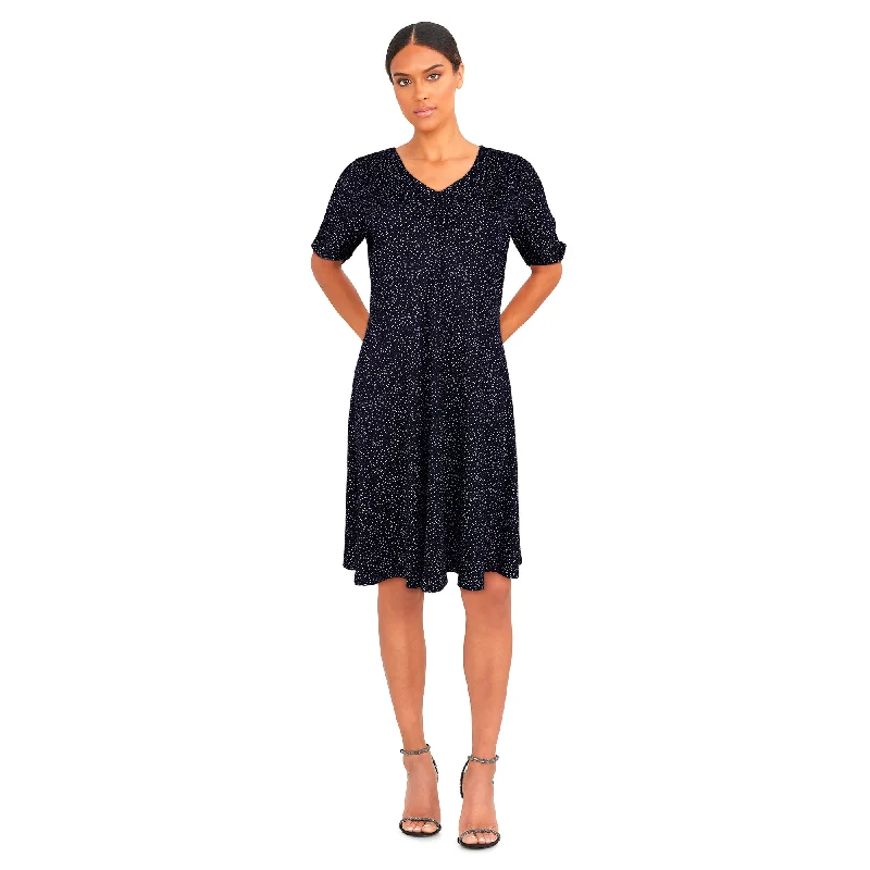 Mini dresses with wrap - around styles Women's Printed Short Sleeve Skater Dress