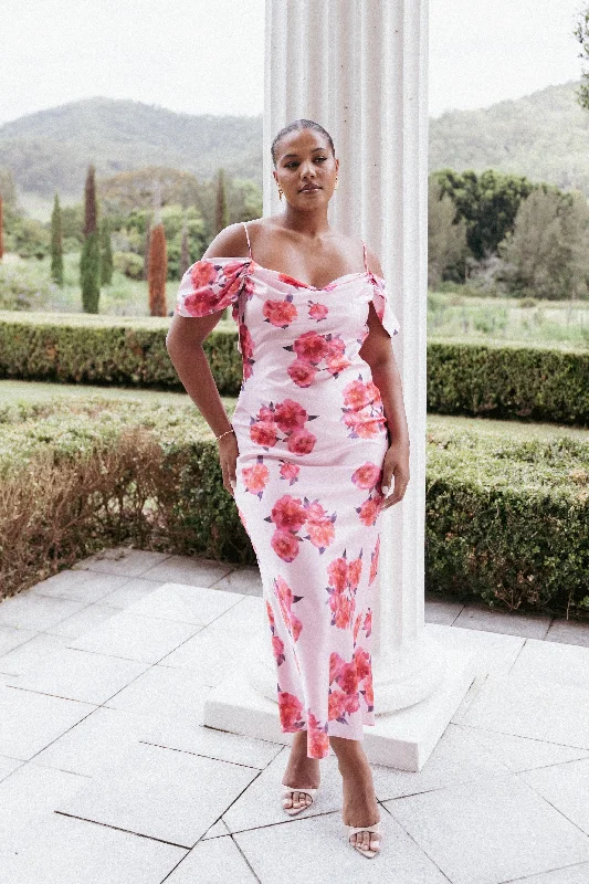 Midi dresses with ribbed textures for a unique and tactile appearance Esther Midi Dress - Pink Midi dresses with ribbed textures for a unique and tactile appearance Esther Midi Dress - Pink