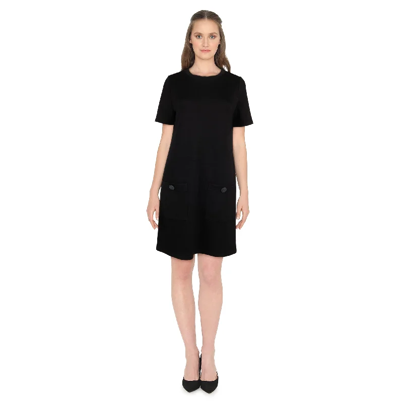 Mini dresses with gathered skirts for a voluminous effect lily morgan Women's Modern Chic Scuba Shift Dress