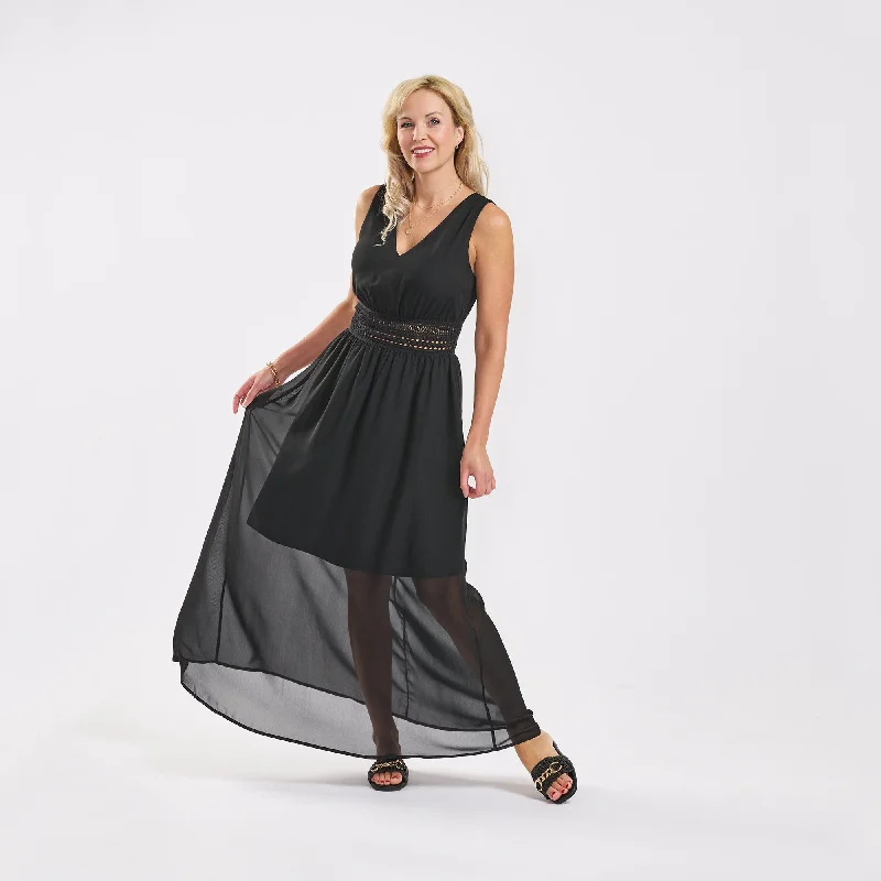 Mini dresses with asymmetric hems for a fashion - forward look lily morgan Women's Crochet Belt Maxi Dress