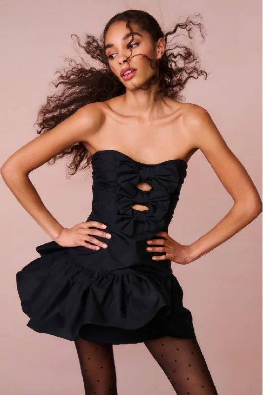 Mini dresses with mesh panels for a sexy and trendy look Woodlow Bow Mini Dress