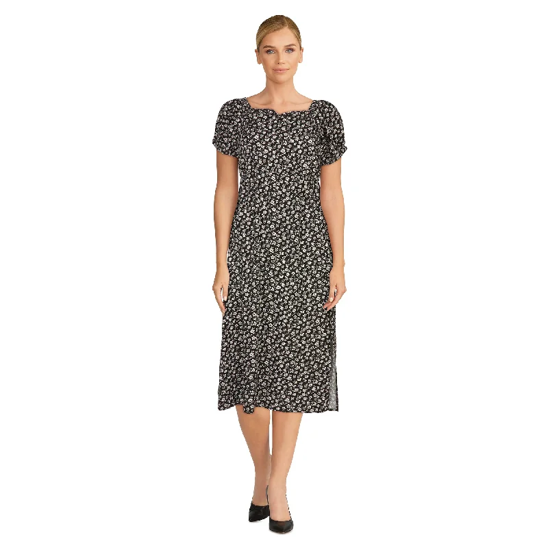 Mini dresses with ruched bodices for a feminine touch mySTYLE Women's Puff Sleeves Midi Dress