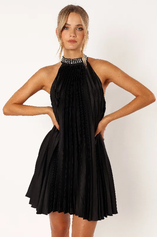 Mini dresses with wrap - around styles Lizzy Halterneck Mini Dress - Black