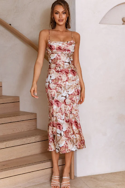 Midi dresses with ruched bodices for a feminine and fitted feel Well Versed Pleated Bust Front Split Dress Floral Abstract Print Rose Midi dresses with ruched bodices for a feminine and fitted feel Well Versed Pleated Bust Front Split Dress Floral Abstract Print Rose