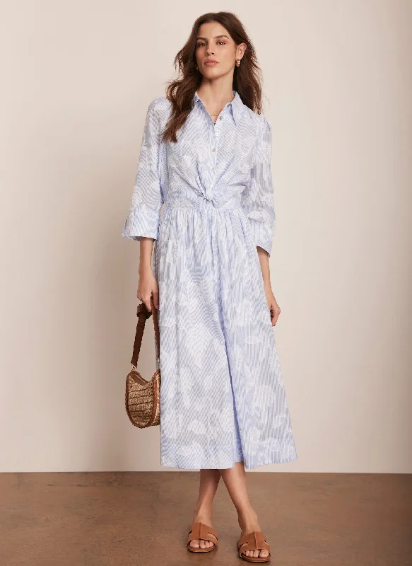 Mini dresses with embroidered details for a unique touch Blue Twist Detail Midi Dress