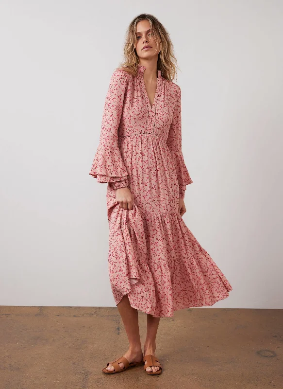 Mini dresses with empire waists for a flattering fit Pink Floral Print Maxi Dress