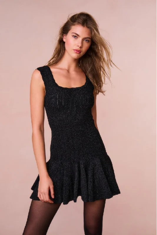 Mini dresses with patchwork designs for a unique style Maryanne Metallic Knit Mini Dress
