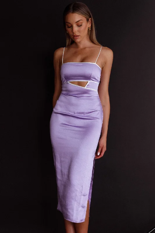 Midi dresses with keyhole backs for a flirty and unexpected detail Laia Cut-Out Bodice Midi Dress Lilac
