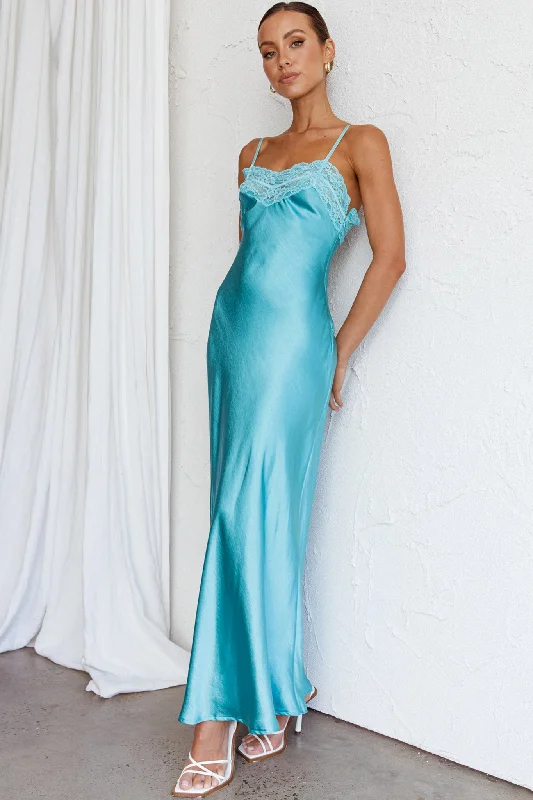 High - low midi dresses with geometric patterns for a modern party East Coast Lace Bust Midi Dress Aqua Blue High - low midi dresses with geometric patterns for a modern party East Coast Lace Bust Midi Dress Aqua Blue