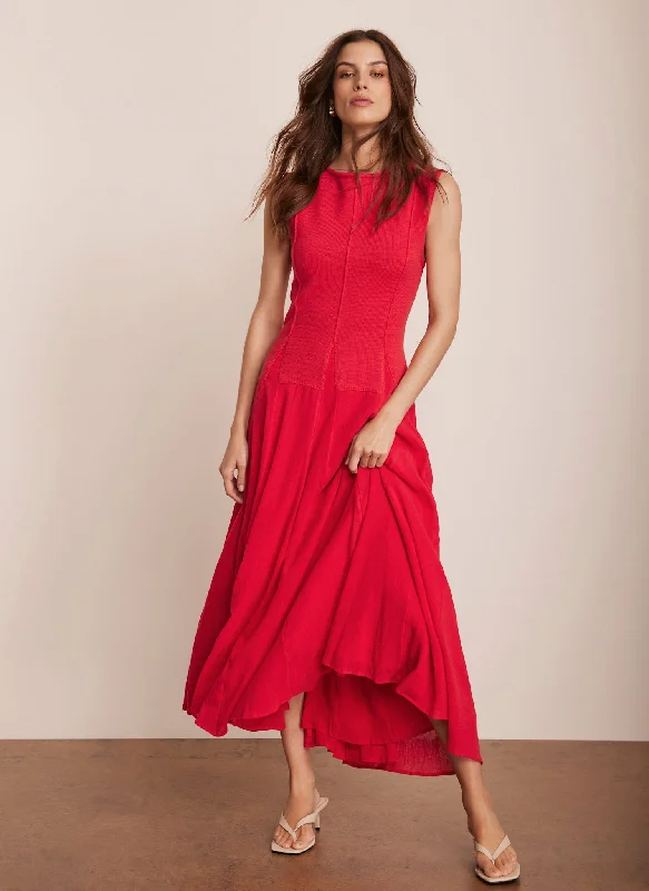 Mini dresses with keyhole necklines Red Cotton Maxi Dress
