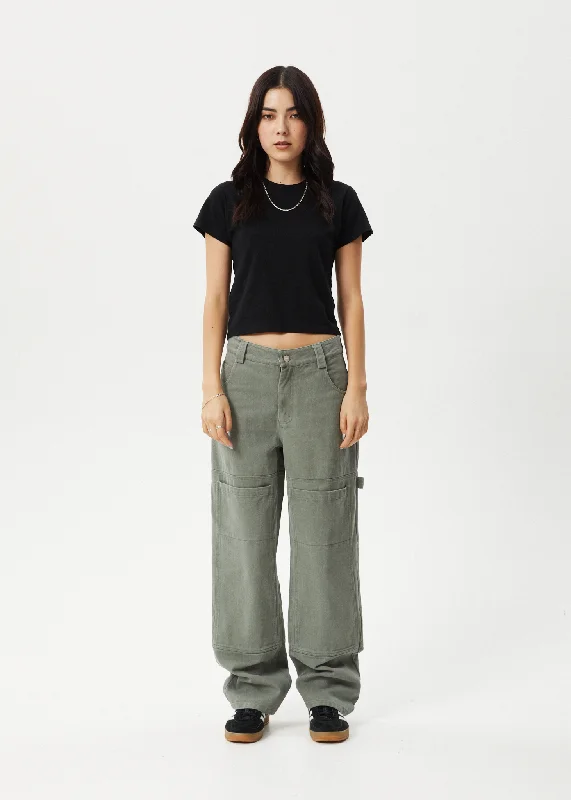 AFENDS Womens Moss - Carpenter Pants - Olive