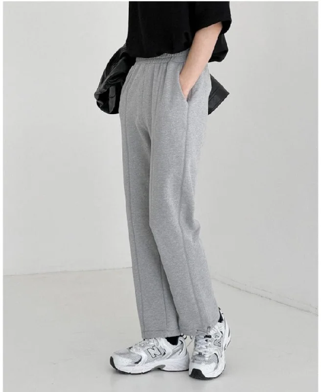 Elastic Button Leggings Sweatpants