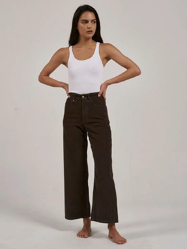 Plus Size Women's Patchwork - Design Jeans for a Unique AppearanceHolly Cord Pant - Tarmac