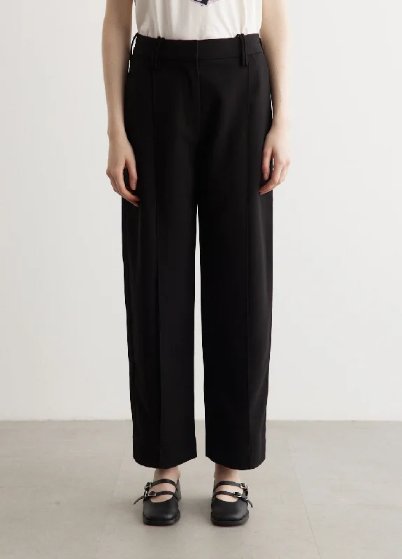 Plus Size Women's Elastic - Waist Culottes in Earth TonesLight Twill Suiting Relaxed Pleated Pants
