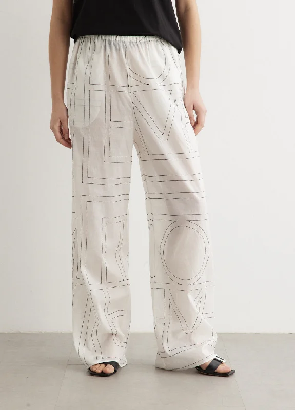 Tapered Leg Women's Wool Blend Trousers for WinterMonogram Cotton Pj Bottoms
