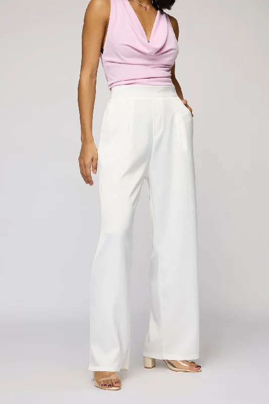 Cigarette Style Women's Printed Linen Blend Pants for Casual DaysPolar White Satin Straight Korean Pants Cigarette Style Women's Printed Linen Blend Pants for Casual DaysPolar White Satin Straight Korean Pants