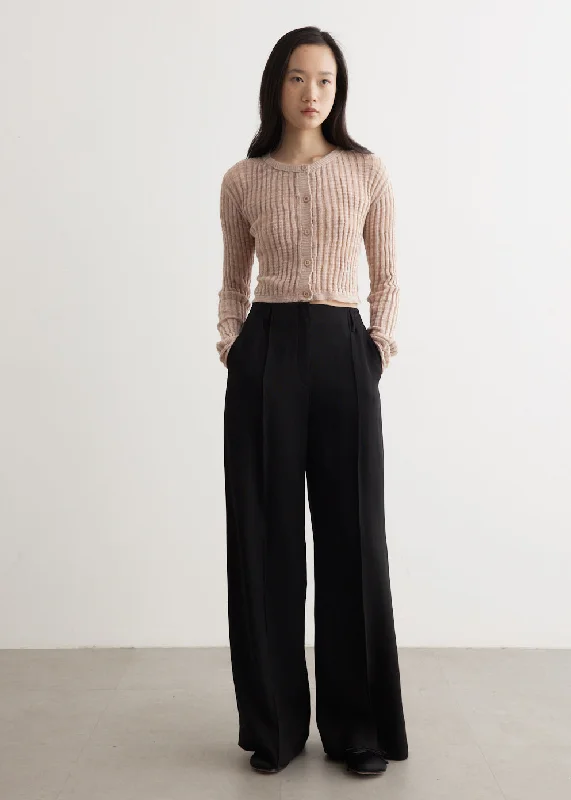 Tapered Leg Women's Wool Blend Trousers for WinterPitme Crepe Dry Suiting Pants