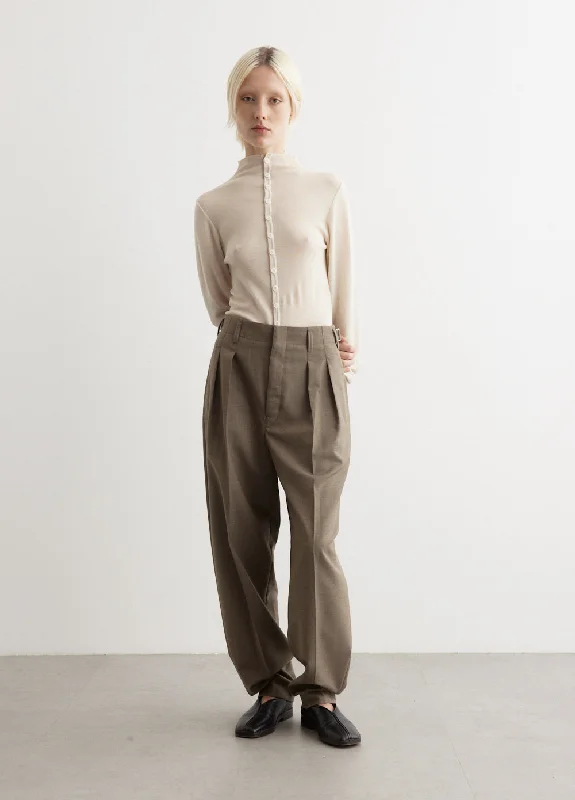 Cropped Women's Corduroy Pants in Autumn ColorsPleated Tapered Pants