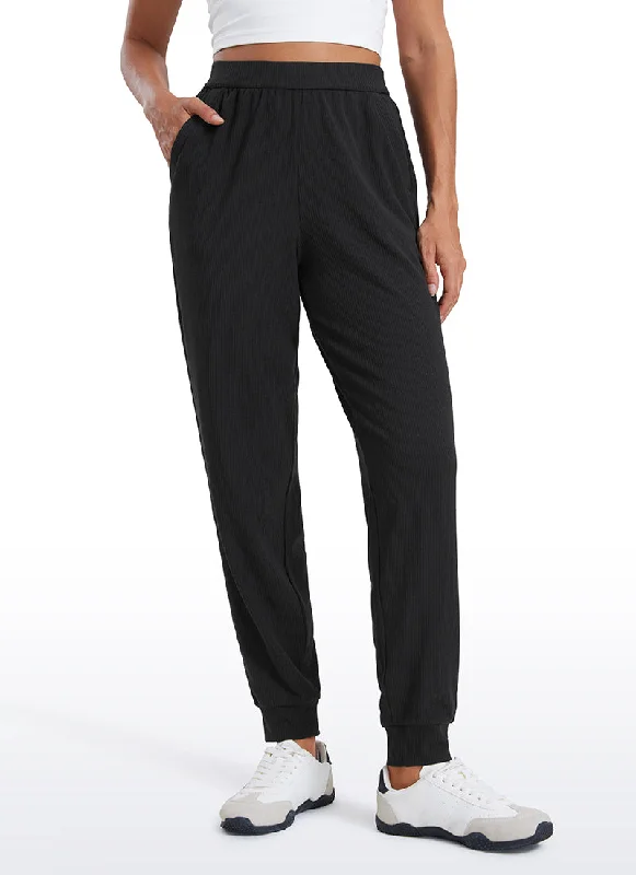 Plus Size Women's Cargo Pants with Multiple Pockets for HikingRibbed Pockets Sweatpants 28"