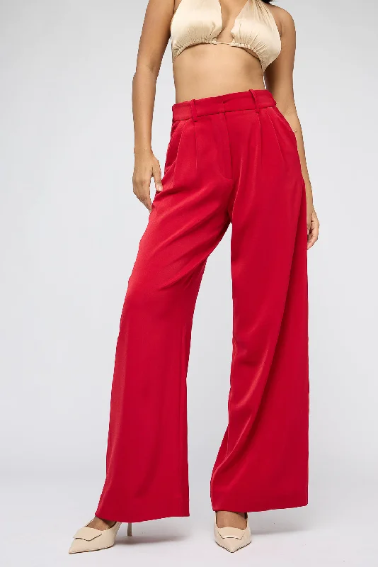 Plus Size Women's Patchwork - Design Jeans for a Unique AppearanceRed Claret Adjustable Korean Pants Plus Size Women's Patchwork - Design Jeans for a Unique AppearanceRed Claret Adjustable Korean Pants