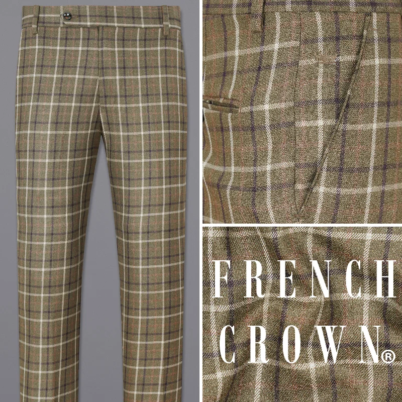 Sandstone Brown Plaid Pant