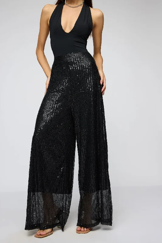 Skinny Fit Women's Leather Look Leggings for a Rocker VibeShimmering Noir Sequin Flare Fit Korean Pants Skinny Fit Women's Leather Look Leggings for a Rocker VibeShimmering Noir Sequin Flare Fit Korean Pants