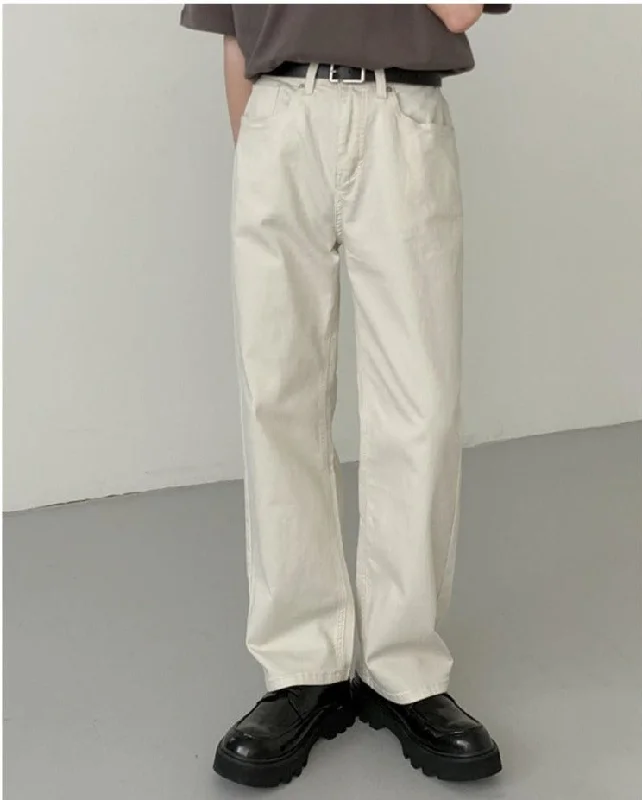 Washed Cotton Casual Pants