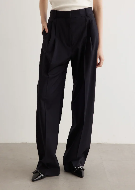 Straight - Leg Women's Vegan Leather Pants for a Chic LookWide Leg Pleated Trousers