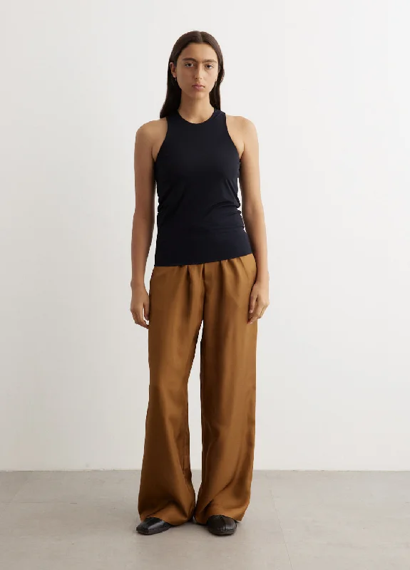 Plus Size Women's High - Waisted Bootcut Jeans in Distressed StyleWide Leg Silk Trousers