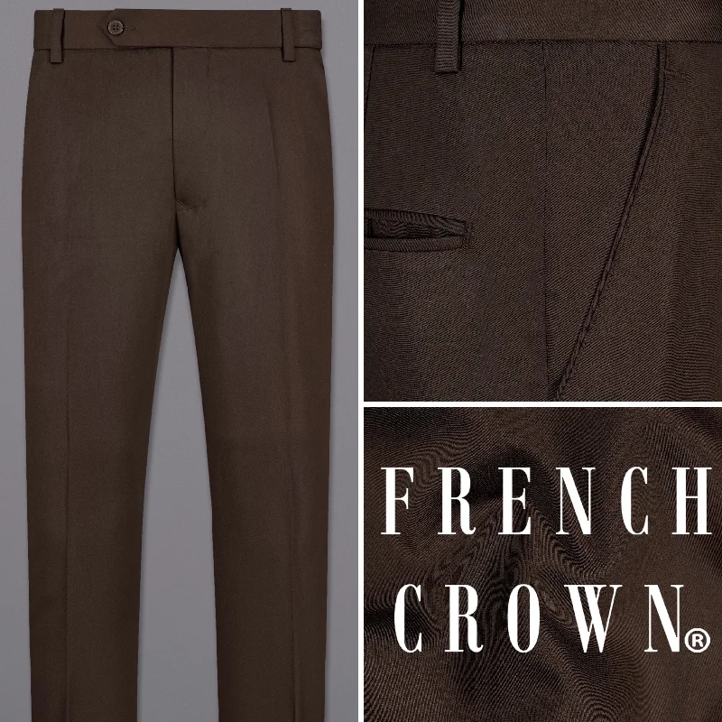 Woody Brown Textured Pant