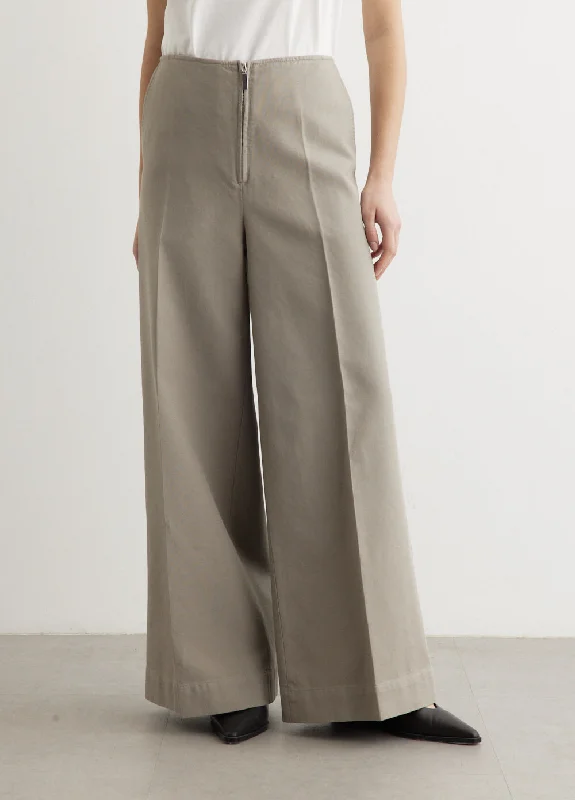 Cropped Women's Corduroy Pants in Autumn ColorsZip Front Wide Trousers