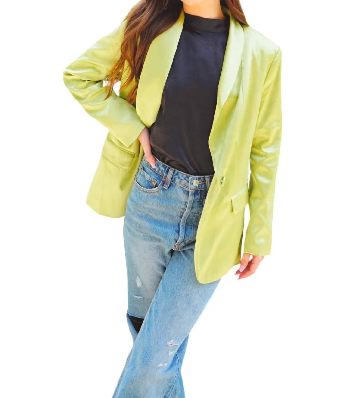 Electric Blazer In Lime Green