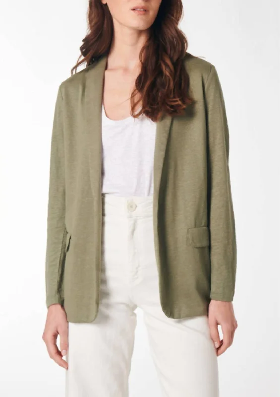 Jacket With Patch Pockets In Khaki