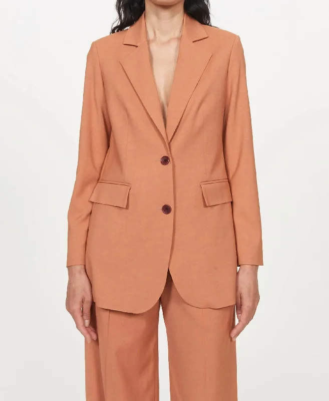 Viola Blazer In Dark Rust