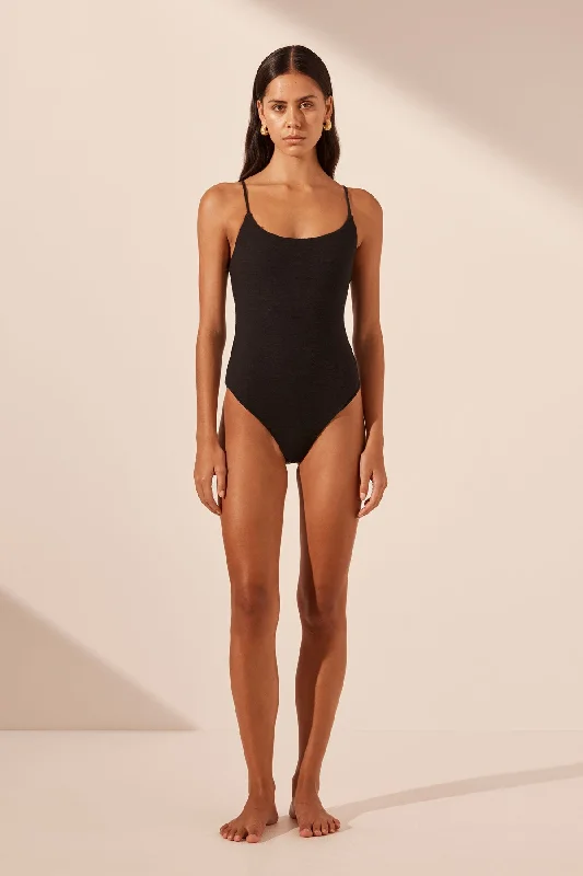 Crop Bodysuits to Pair with High - Waisted BottomsBEAU SCOOP NECK BODYSUIT - BLACK