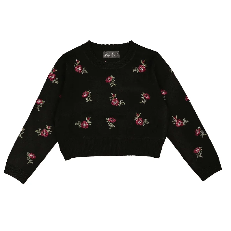 organic cotton women cardigan for an eco - friendly choiceBelati Black Cross Stitch Embroidered Round Neck Knit (BKN363) organic cotton women cardigan for an eco - friendly choiceBelati Black Cross Stitch Embroidered Round Neck Knit (BKN363)