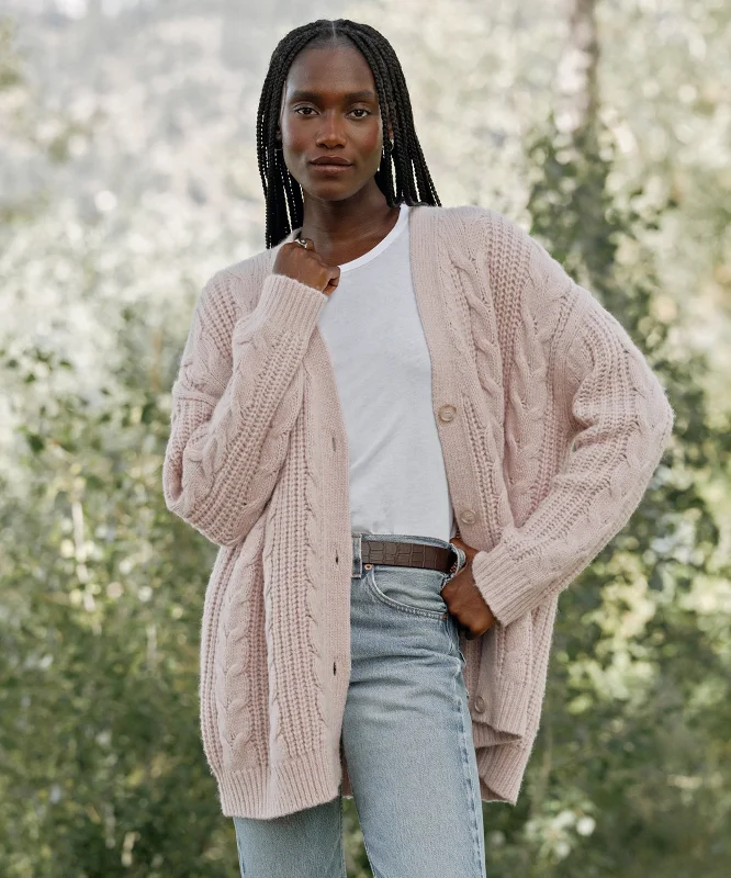 cropped women cardigan to pair with high - waisted jeansCable Cocoon Cardigan