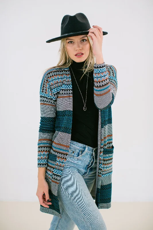 Cardigan Mona in funky aztec