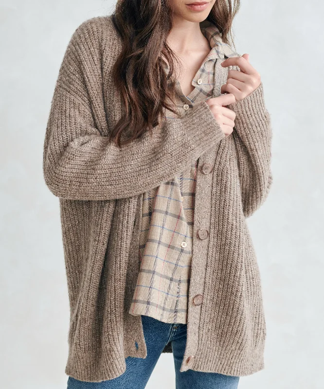 ribbed women cardigan with a classic textureCashmere Cocoon Cardigan