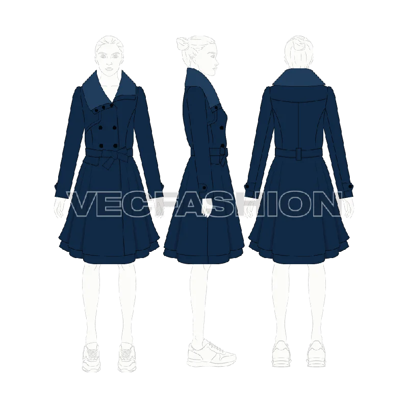Women's pea coats with brass buttons for a nautical - inspired styleClassy Double Breasted Coat