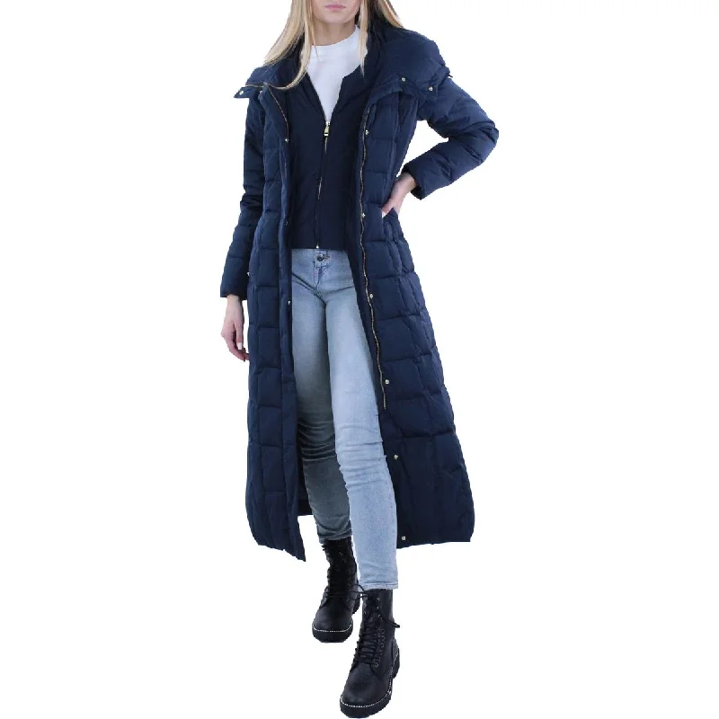 Water - resistant women's trench coats with adjustable cuffs for rainy daysCole Haan Women's Long Quilted Down Puffer Coat with Attached Hood