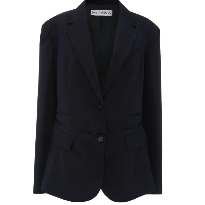 Shearling - lined women's leather coats for ultimate warmth and luxuryDeconstructed Jacket