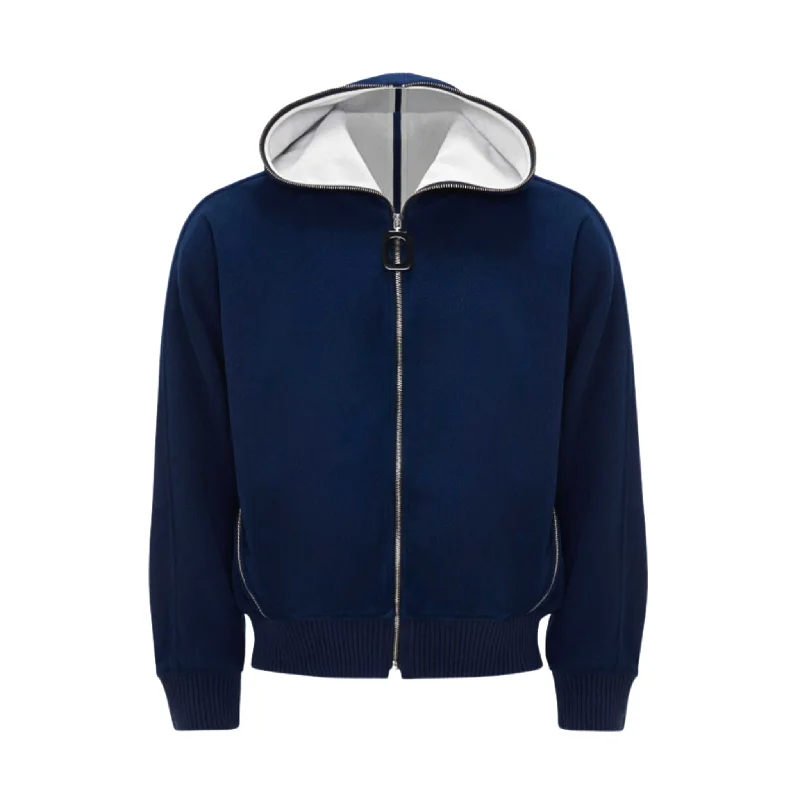 Oversized women's wool coats in a monochromatic look for a trendy outfitDouble Zip Hoodie