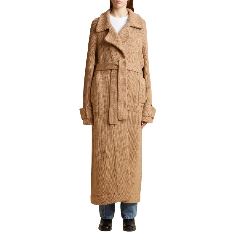 Belted women's cashmere coats in soft pastels for a luxurious feelFilip Coat