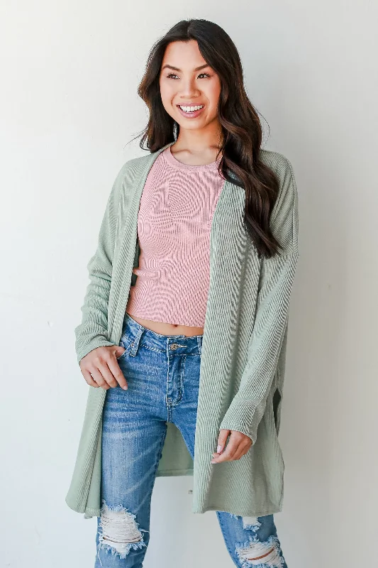 cashmere blend women cardigan for a luxurious feelGood Idea Ribbed Cardigan