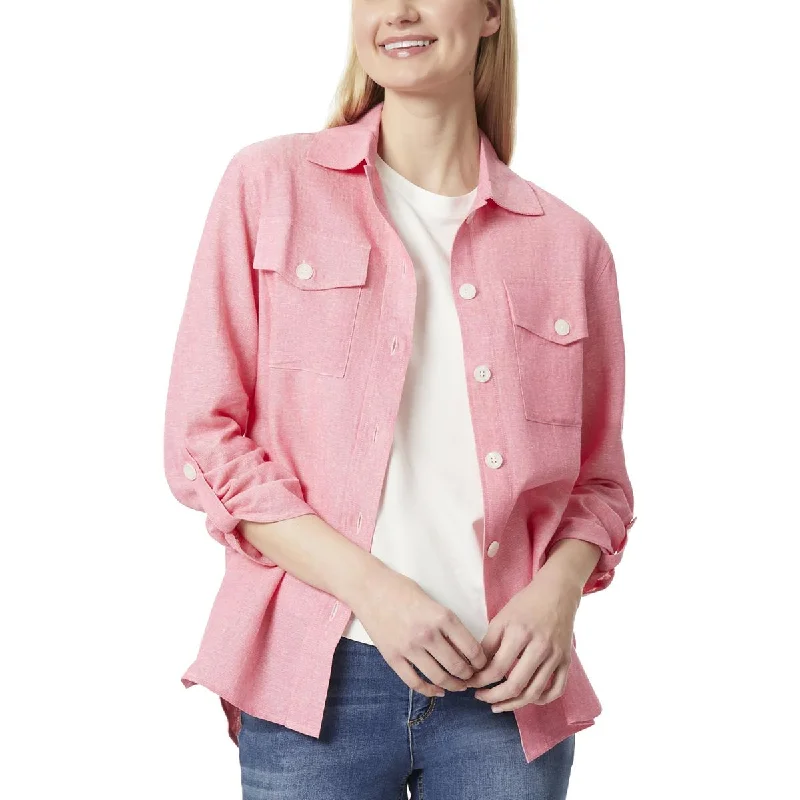 Women's waterproof parka coats with multiple pockets for practicalityJones New York Womens Button-down Rolled Sleeve Shirt Jacket Women's waterproof parka coats with multiple pockets for practicalityJones New York Womens Button-down Rolled Sleeve Shirt Jacket