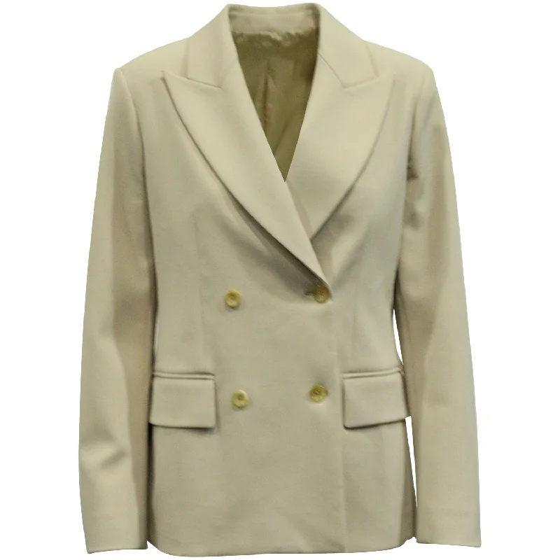 Joseph Double Breasted Coat in Beige Wool