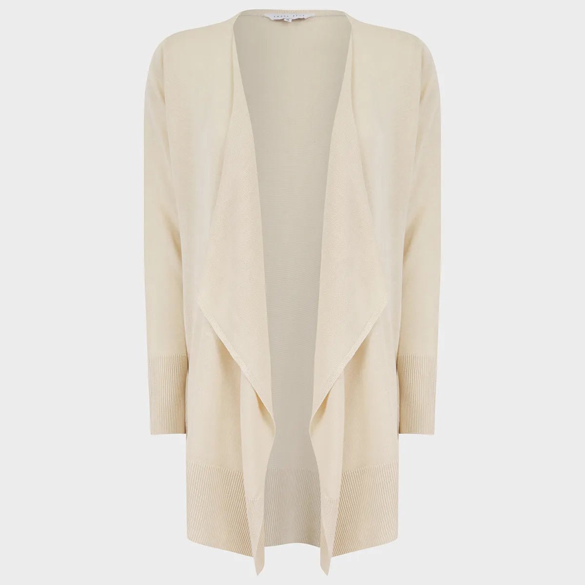 ribbed women cardigan with a classic textureLadies Open Front Cardigan