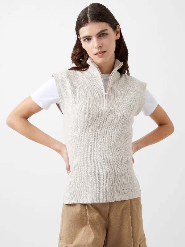open front women cardigan for easy stylingLightweight Recycled Vhari Half Zip Vest