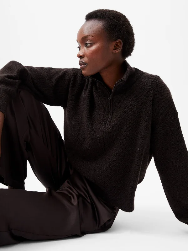 open front women cardigan for easy stylingLightweight Vhari Recycled Half Zip Jumper